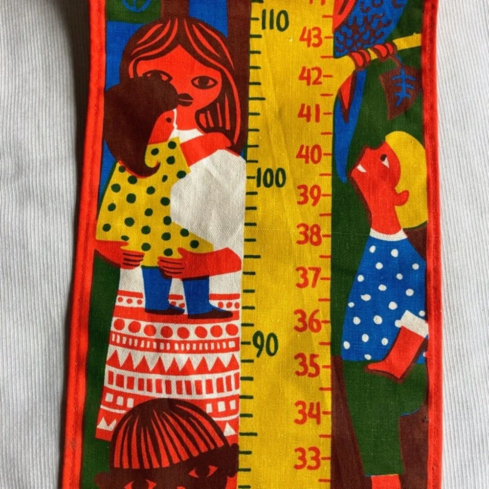Vtg Mid Century Diseno Barbara Venezuela Children’s Growth Chart Wall Hanging